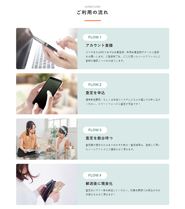 WALLET(ウォレット)後送り買取(先払い買取)のご利用の流れ