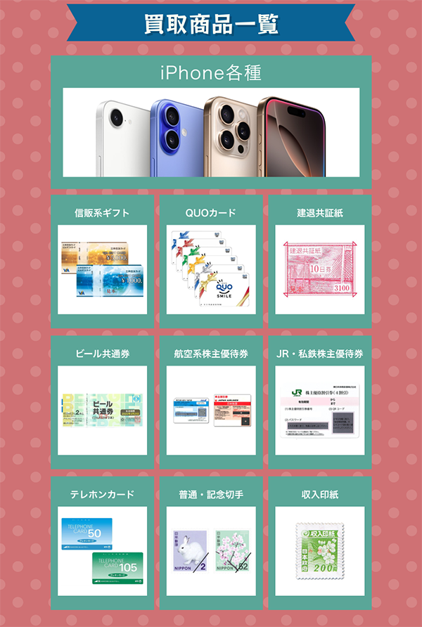 チョッパー 先払い買取の買取対象商品
