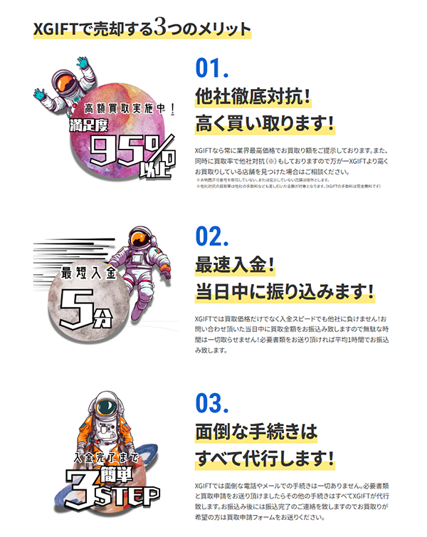 X GIFT（エックスギフト）現金化サービスの特徴